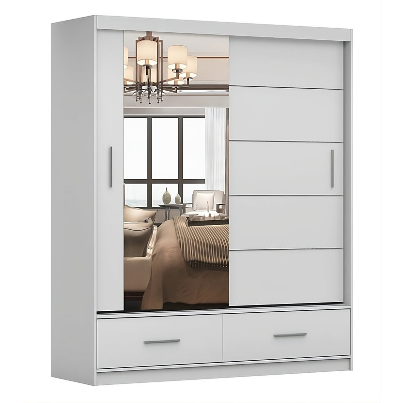 Charlesa Manufactured Wood Wardrobe, White