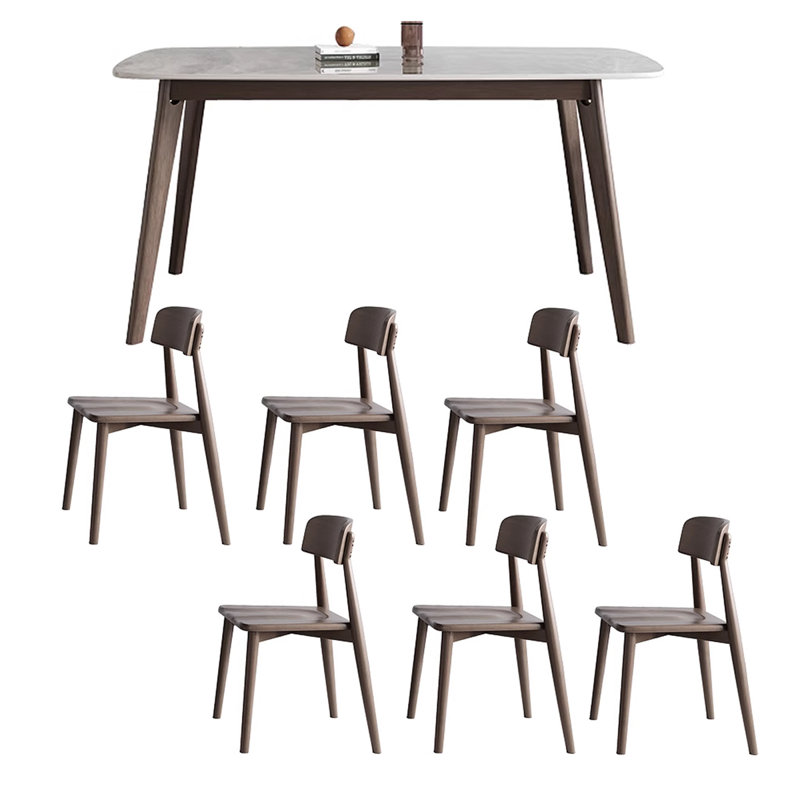 Table de salle à manger rectangulaire moderne en pierre frittée, H 29,53 po x L 55,12 po x l 31,5 po