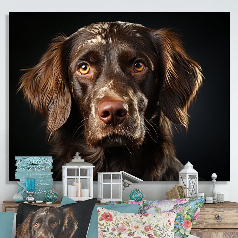 Portrait de chien II - impression, H 16 po x l 32 po x P 1 po, Toile tendue