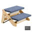 Wood Pet Stairs, 2-Step Dog Stairs for Beds, Sofa & Cars, 50 kg Load Capacity, Floded Flat Design, Stable & Sturdy Cat & Dog Step Ladder for Small Medium Large Older Pet Puppy Essentials