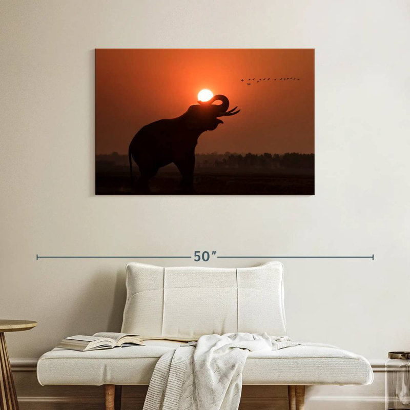 Elephant Call Silhouette, 26" H x 39" W
