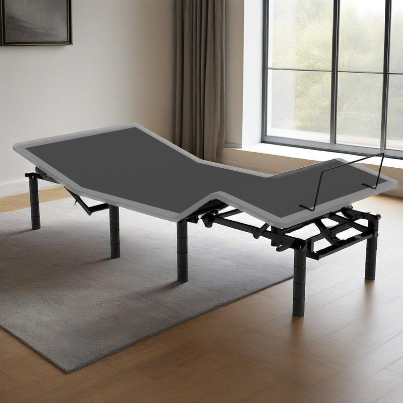 Base de lit réglable avec massage, télécommande sans fil, port USB et pieds réglables en hauteur, Lit simple