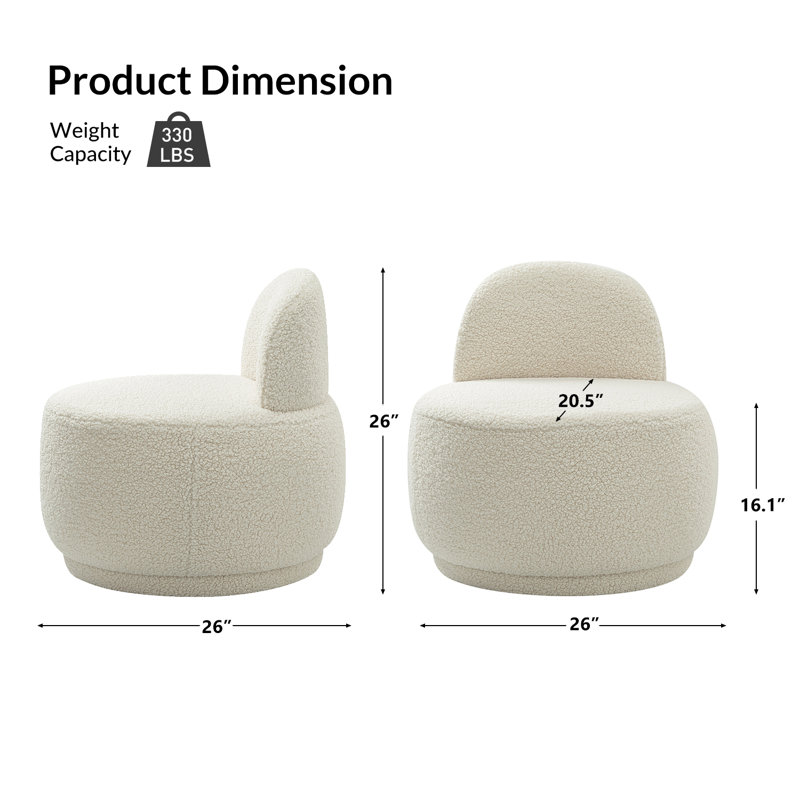 Cesilio 26'' Wide Morden Polyester Side Chair, 	Ivory Polyester