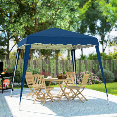3 X 3m Base 2.5 X 2.5m Top Pop Up Gazebo, Height Adjustable Slant Leg Party Tent, 2-person Instant Setup With Carry Bag, 210d Oxford Uv Waterproof Canopy For Garden Patio Events