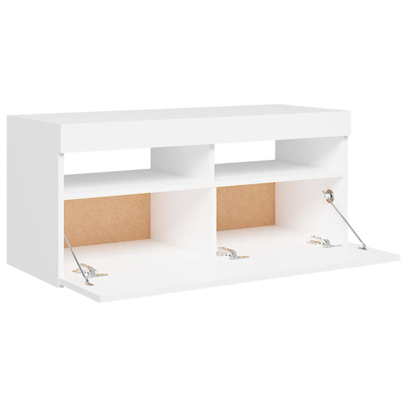 Meuble télé VidaXL Meuble télé Console console Meuble télé avec lumières DEL, Blanc
