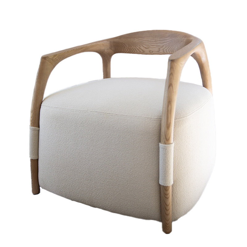 Upholstered Armchair, Beige, Brown