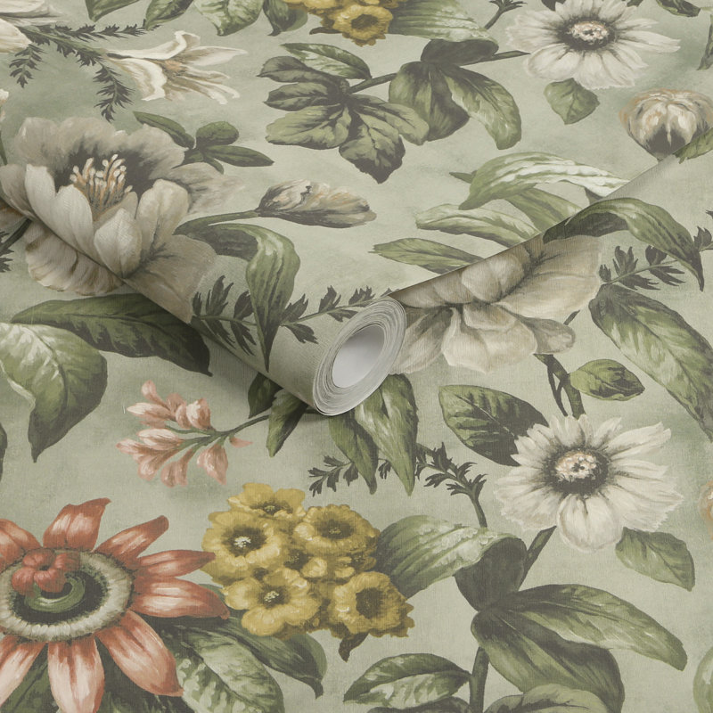 Superfresco Easy Gardenia Floral Wallpaper, Light Green