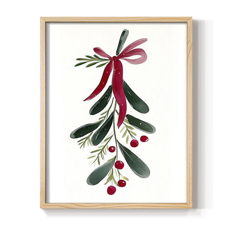 Christmas Holiday Art XI Framed Print - Solid Wood, H 11 po x l 9 po, Naturel