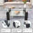Esbeidy 3-Piece Living Room Table Set with Glass Top, Metal Legs & 2-Tier Storage Shelves, Includes 1 Coffee Table & 2 End Tables-2084498642-2084498641