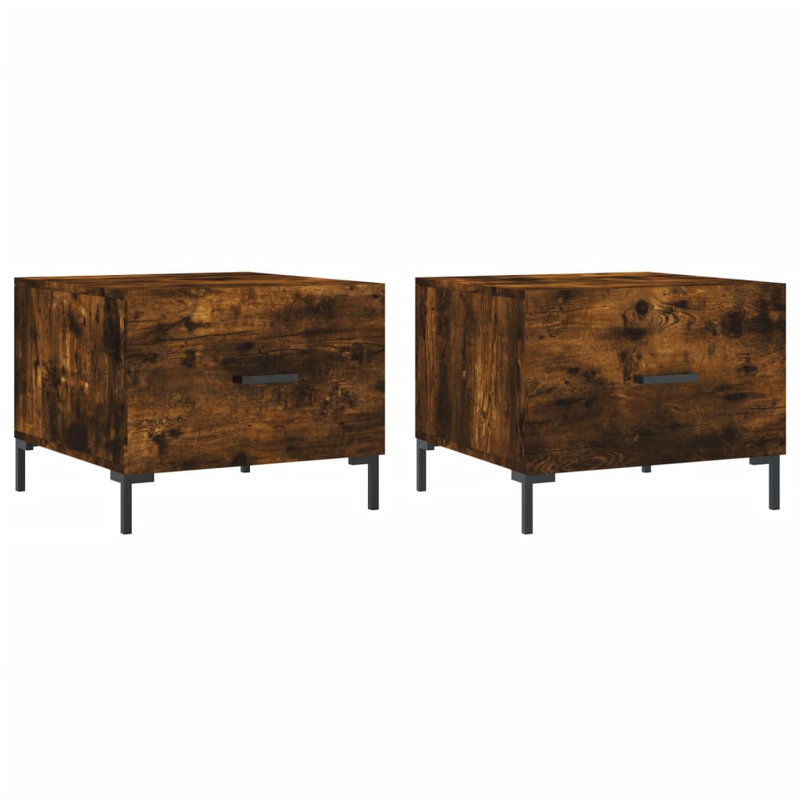 Four Leg Coffee Table with Storage, smoked oak