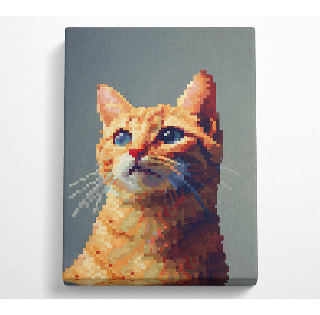 8Bit Cat - No Frame Kunstdrucke auf Leinwand