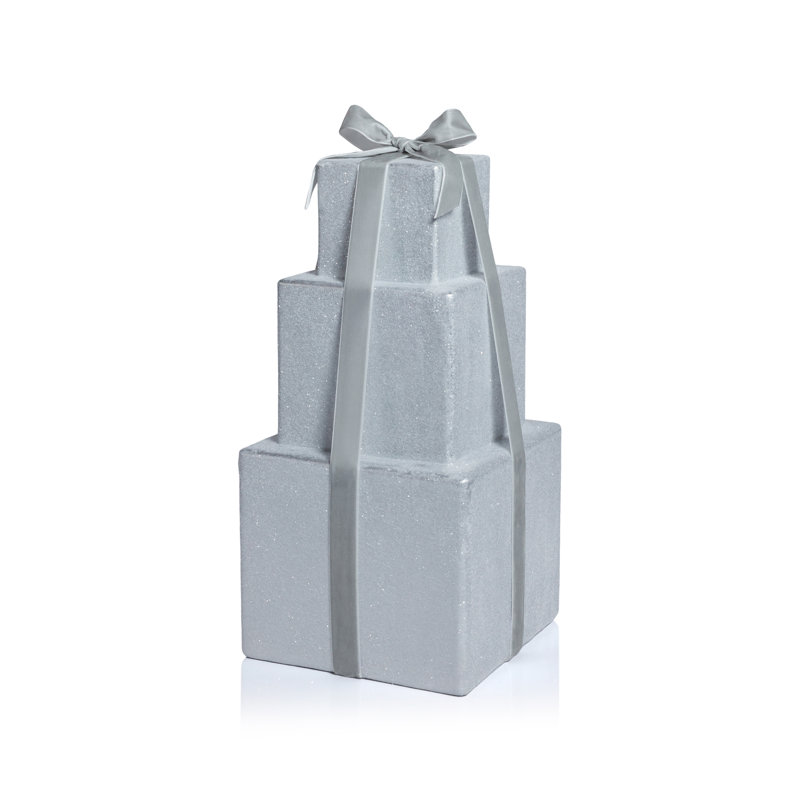 Figurine Stacked Presents, H 16,25 po x l 8 po x P 8 po, Vert