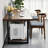 Walnut,Black Rectangular Solid Wood Writing desk-306449512