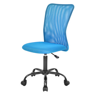 Home Office Chair Mid Back Mesh Desk Chair Armless Computer Chair Ergonomic Task Rolling Swivel Chair Back Support Adjustable Modern Chair With Lumbar