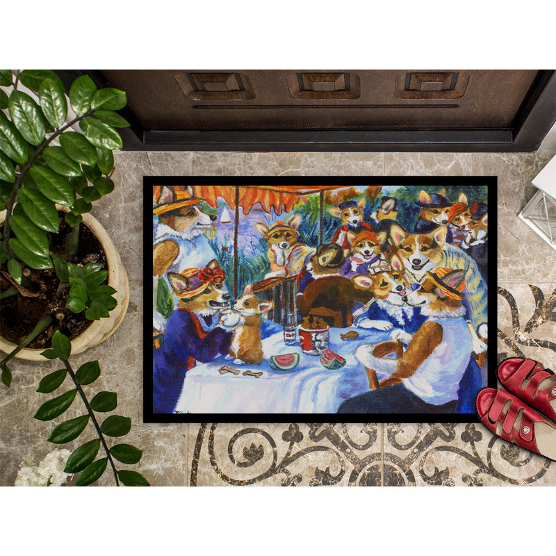 Tapis d'extérieur antidérapant Corgi, 1 pi 6 po x 2 pi 3 po