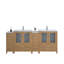  Ensemble de meuble-lavabo double 84 "avec miroir 84"-106870354