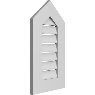 Peaked Top Surface Mount Signature Urethane Functional Gable Vent 10/12 Pitch, Primed Tan