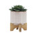 Modern Textured Ceramic Planter with Stand Indoor Outdoor