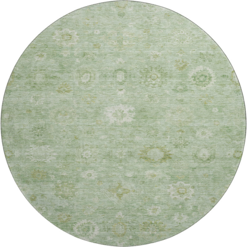 Premium Machine Washable Verlin AMF1770 Damask Rug, Round 8'