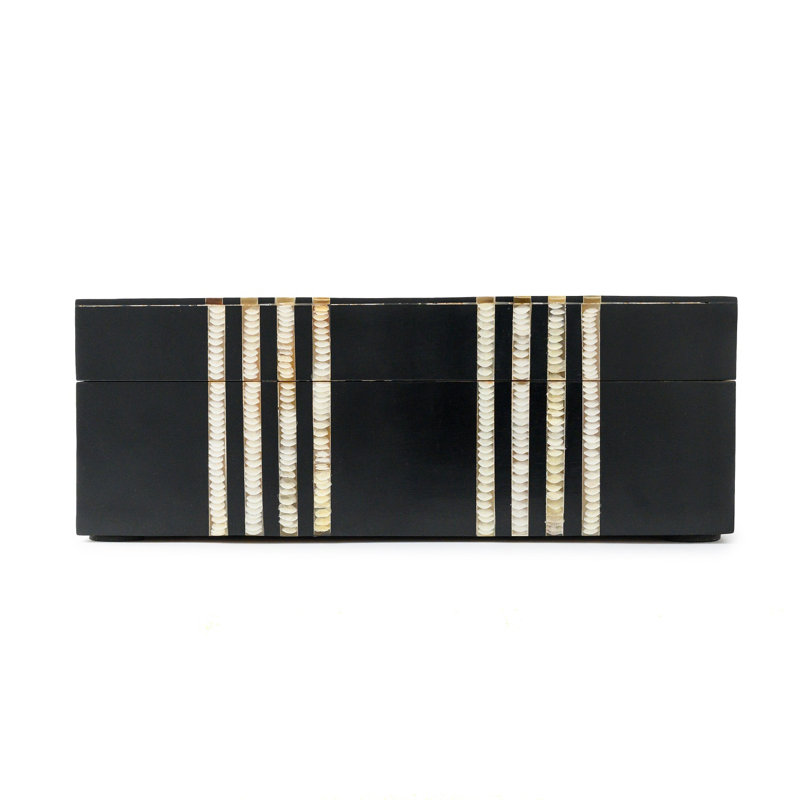 Boîte moyenne en résine noire, 2.5" H x 7" W x 4.5" D