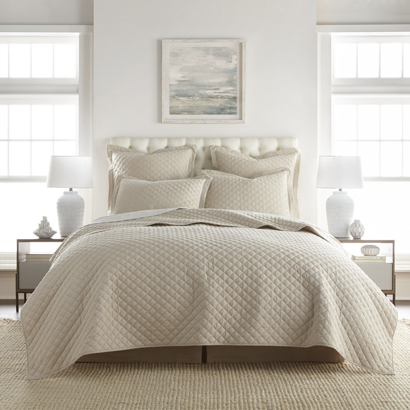 Austin Linen Blend Full Quilt Set, Natural