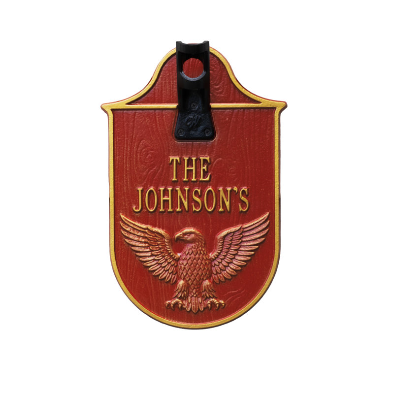 Eagle Flagpole Holder Plaque, Standard Wall 2-line