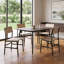 Ensemble de 4 chaises de salle à manger industrielles en acier inoxydable noir et naturel, hauteur 81 cm (32 po).