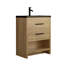 Lucca 24 po L x 19 po P 2 tiroirs Meuble-lavabo autoportant avec évier simple et Comptoir en Polymarbre blanc-1972155411