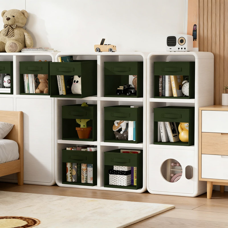 Foldable Storage Cubes With Clear Window & Handles - 10 Pack Fabric Bins For Organizing Clothes, Toys, Books, And Home Items