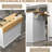 White Rolling Kitchen Cart With Folding Leaf Feature - 2 Drawers & Adjustable Shelves For Dining Area Cabinet White, Drawers,