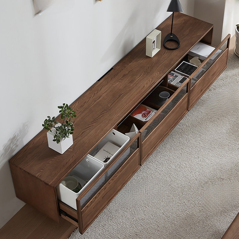 Meuble télé rétro en bois de frêne