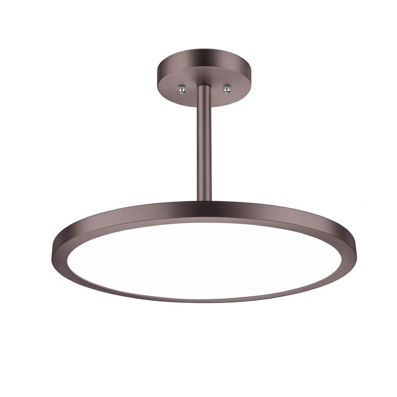 Plafonnier semi-encastré 1 lumière DEL Ballimamore, Bronze thermolaqué, H 9,5 po x l 22 po x P 22 po