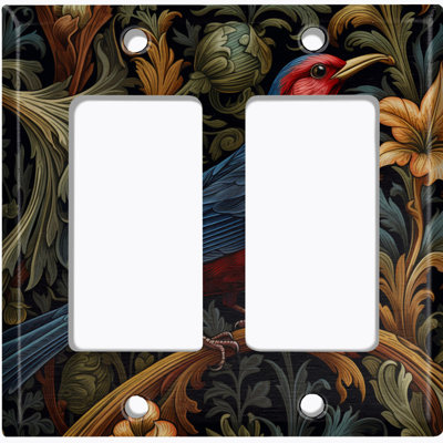 Metal Light Switch Plate Cover; US Standard Size 2 Gang GFI Rocker - Bird Portrait