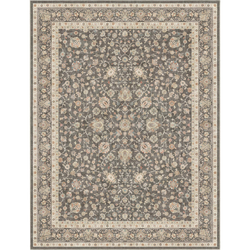 Tapis rétro Charlton Home® Dyrk Rome, Rectangle 6 pi x 9 pi
