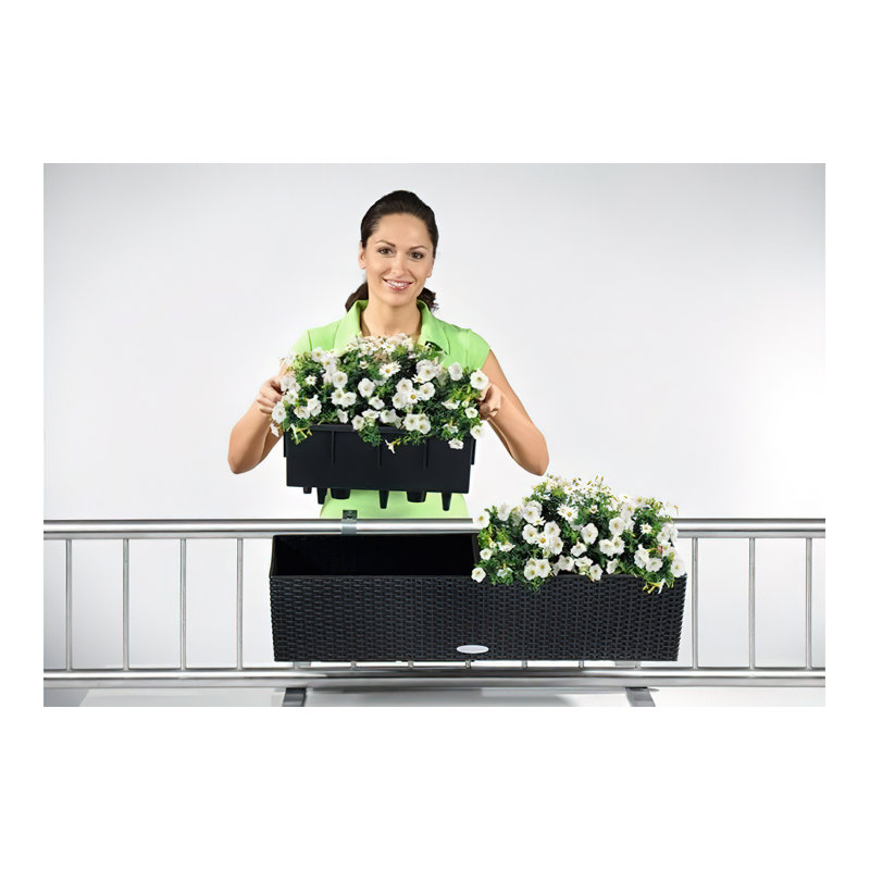 Balconera Window Box Planter, Granite, 19 cm H x 79 cm W x 19 cm D