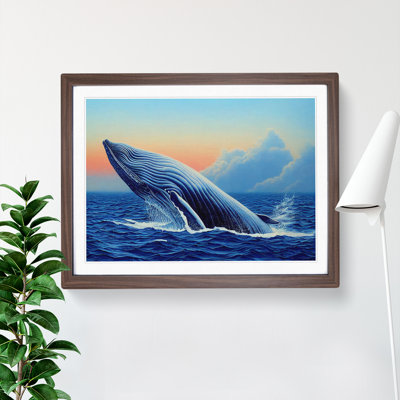 Whale Art Painting - Framed Print