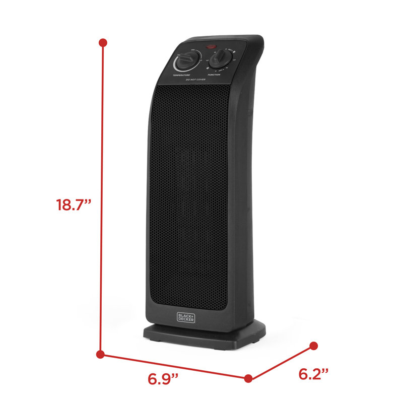 Winter Ready Series BLACK+DECKER Space Heater with Adjustable Thermostat, Portable Heater & Tower Fan with 3 Settings