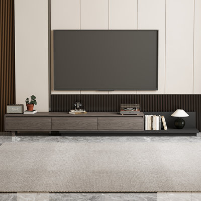 Contemporary Style Expandable 78.7" TV Console with 3 Drawers, Extends to 141.7"