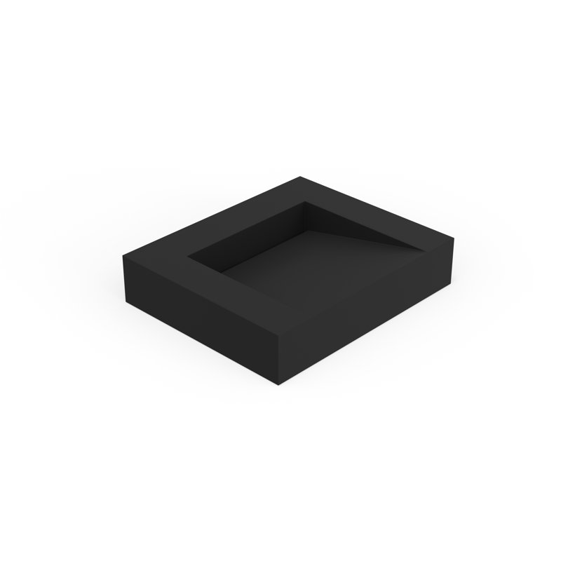 Lavabo de salle de bain mural en résine noir mat 23,6 po x 19,6 po Badeloft WT-04-E-MBLK
