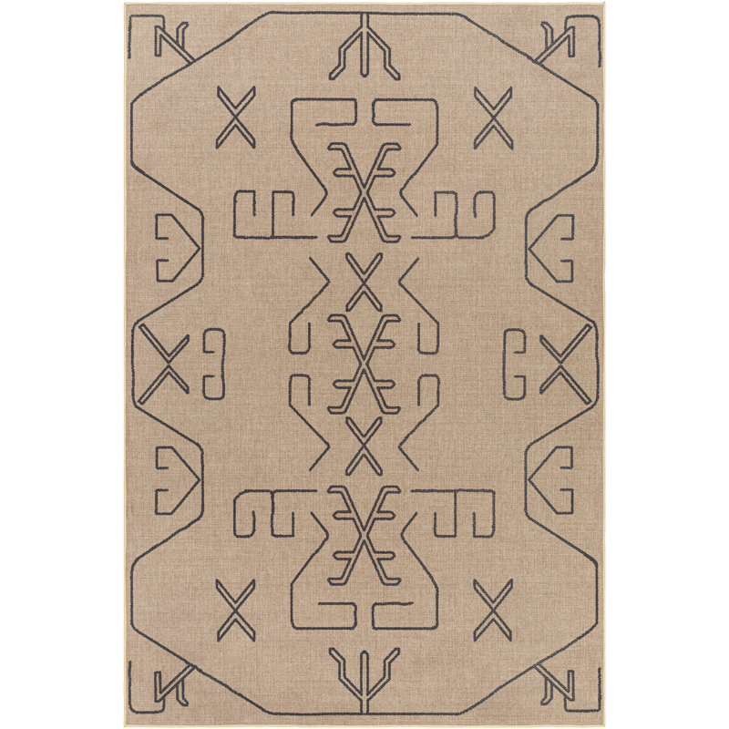 Frankie Moroccan Tan Area Rug, Rectangle 3' x 5'