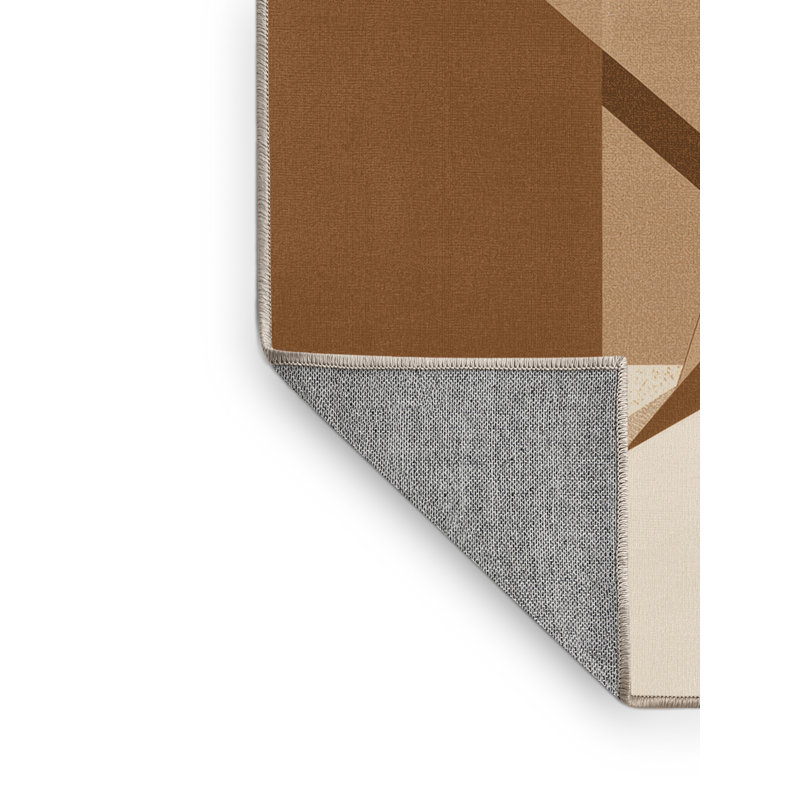 Tapis beige uni lavable à la machine moderne de couleur unie Buckland, 7 x 9