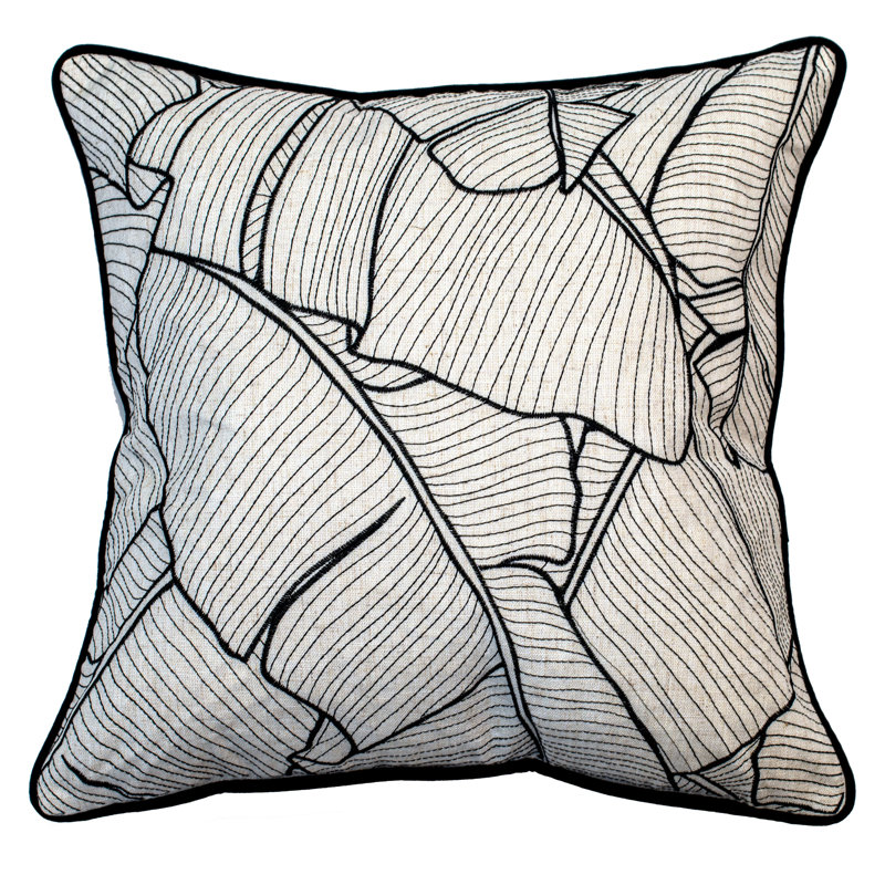 Alantae Abstract BLACK/WHITE Sqaure Cushion
