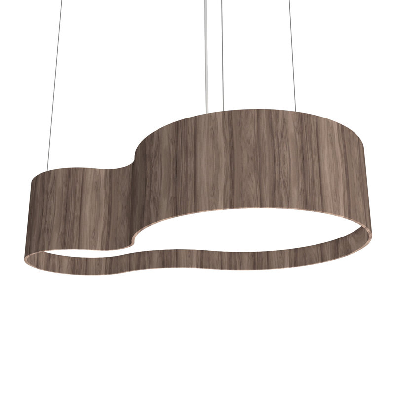 1 - Light LED Pendant, American Walnut