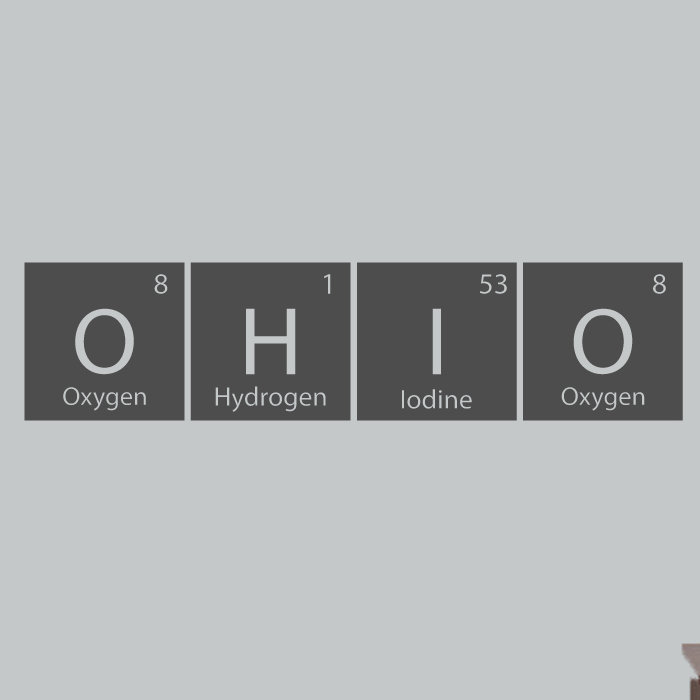 Décalcomanie murale ohio de table, Gris foncé