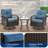 Kaycey 3 Piece Outdoor Rattan Swivel and Glider Seating Group with Cushions-637039897