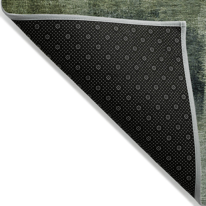 Tapis d'extérieur lavable abstrait vert artichaut 5 pi x 8 pi