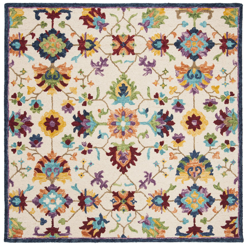 Physter Hand Tufted Wool Oriental Rug, Square 3'