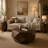 Brown Solid Wood Hexagonal Accent_End Table