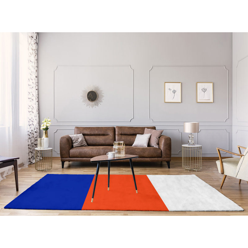 Tapis bleu/orange area, Rectangle 9 pi x 12 pi