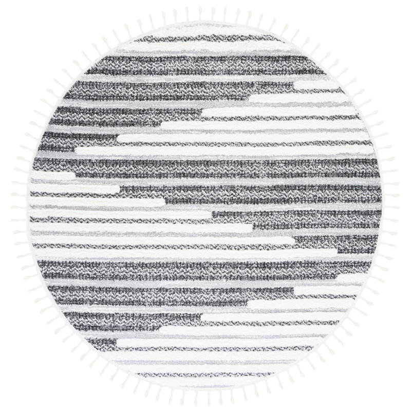 Tapis à rayures Wiegand, Rond 6 pi 7 po